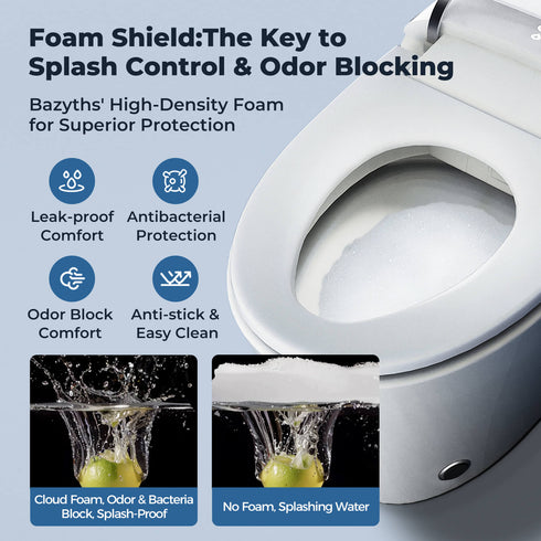 Smart Bidet Toilet with Built-in Tank & Foam Shield, Auto Open/Close Foot Sensor Flush Dryer Heated Seat Soft Close Elongated One-Piece Design, 12 in. Rough In, 110V-120V (ZYS1)